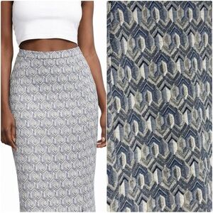 Maeve by Anthropologie Blue Printed Pencil Pull On Skirt Size XS NWT